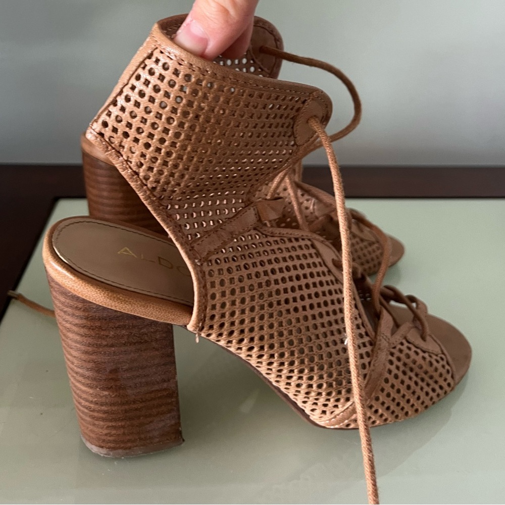 Aldo leather strappy heels